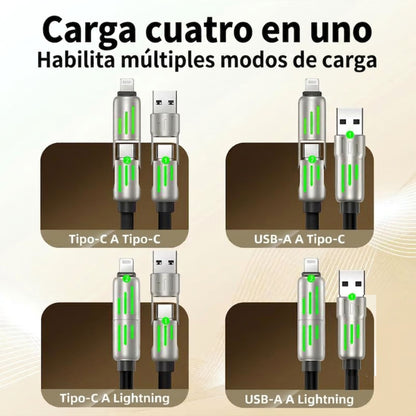 Cable USB 4 en 1 — Carga Súper Rápida 240W (2M)