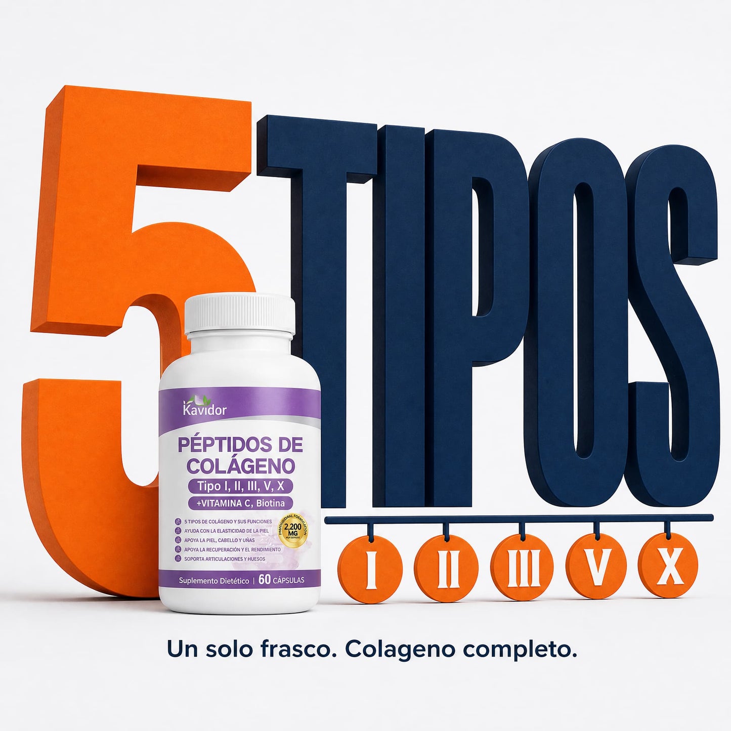 Kavidor Colágeno 5 en 1 · Piel, Cabello, Uñas y Articulaciones