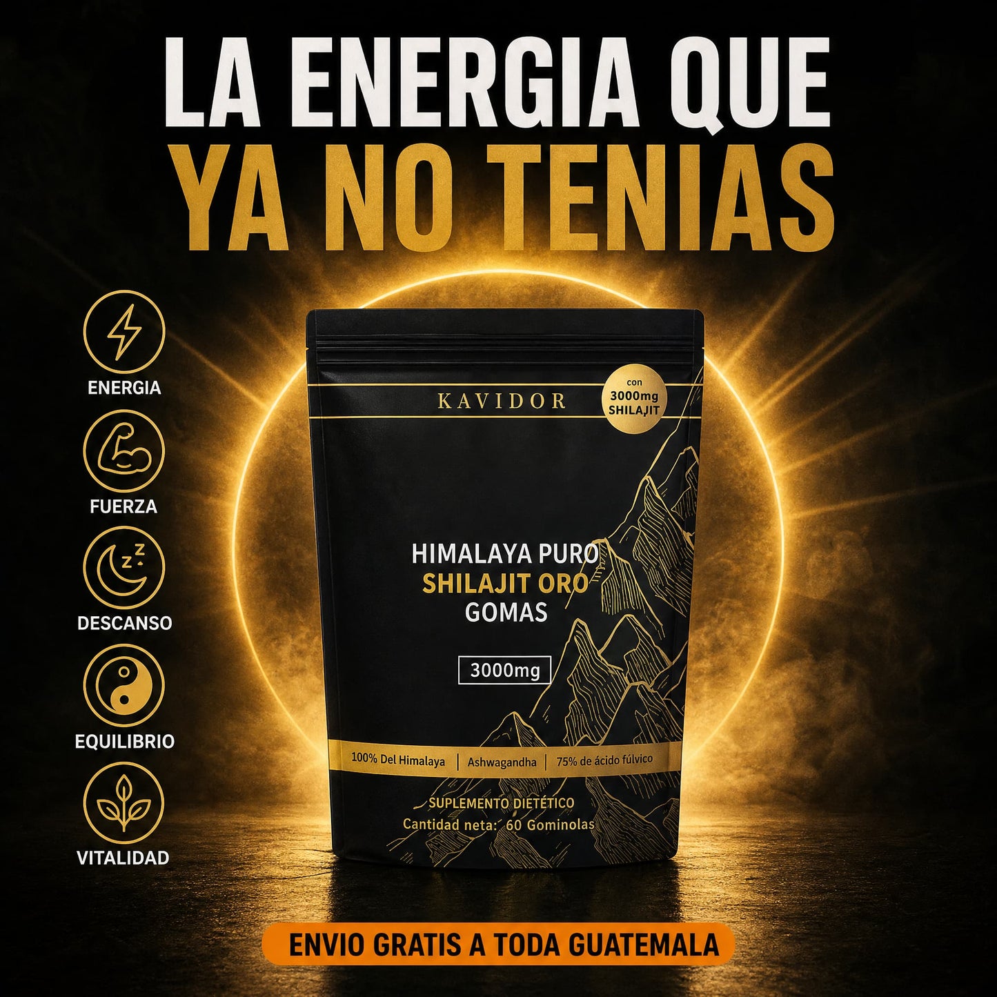 Kavidor Shilajit del Himalaya · Fuerza, Energía y Vitalidad Íntima