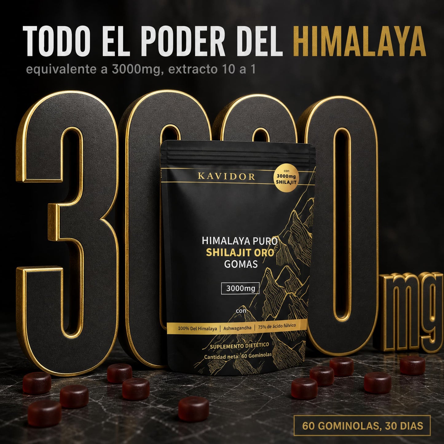 Kavidor Shilajit del Himalaya · Fuerza, Energía y Vitalidad Íntima