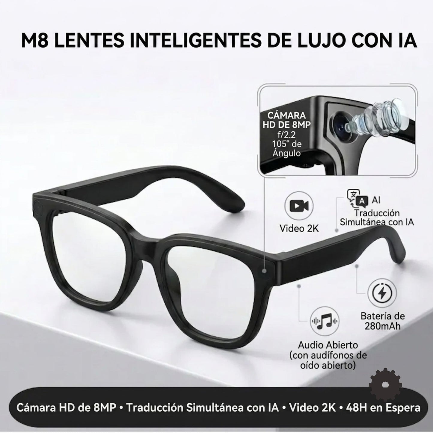 Lentes Inteligentes VisionX Elite™ — Cámara HD y Traducción en Tiempo Real