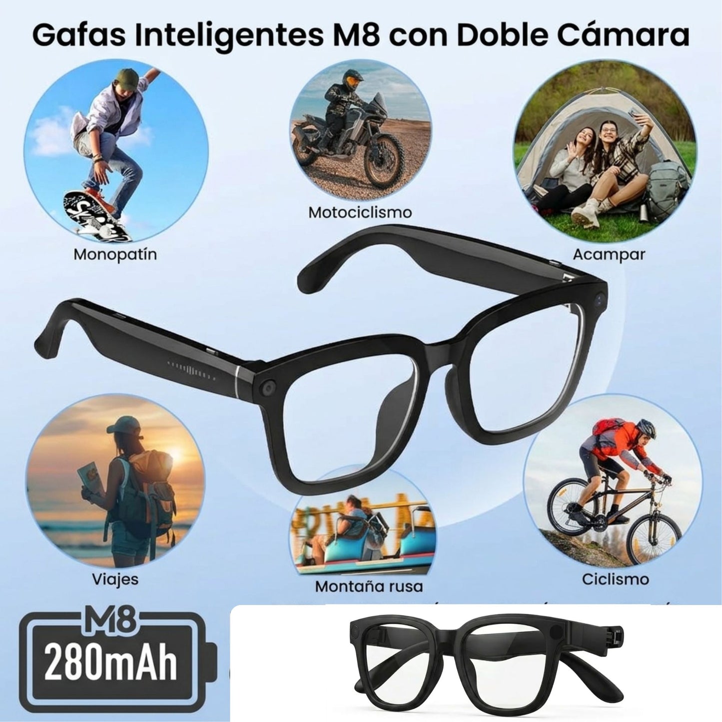 Lentes Inteligentes VisionX Elite™ — Cámara HD y Traducción en Tiempo Real
