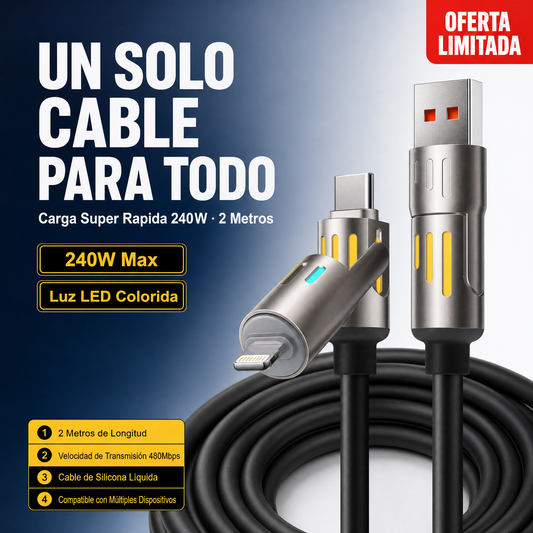 Cable USB 4 en 1 - Carga Súper Rápida 240W (2M)